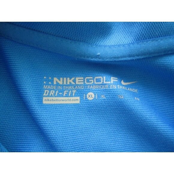 Men's Nike Golf Dri Fit Blue Polyester Short Sleeve Polo Shirt Size XL (MT3) - Picture 8 of 8